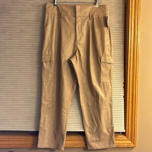 NWT Paige Faux Leather Cargo Pants 12 cropped
